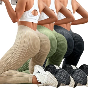 New High-Waist Women's Yoga Pants Elastic Waist Closure V-Buttocks Peach Sand Washing Technique Hip Lifting Fitness Sports Pants