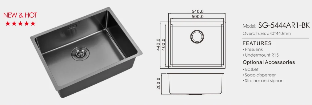 Modern SUS304 Stainless Steel Single Bowl Sink With Premium Scratch-Resistant Surface - 2024 Edition manufacture