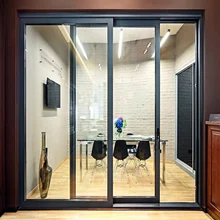 Exterior or Interior Sliding Door Pocket doors Aluminium Glazed Sliding Doors with Optional Low-threshold Track