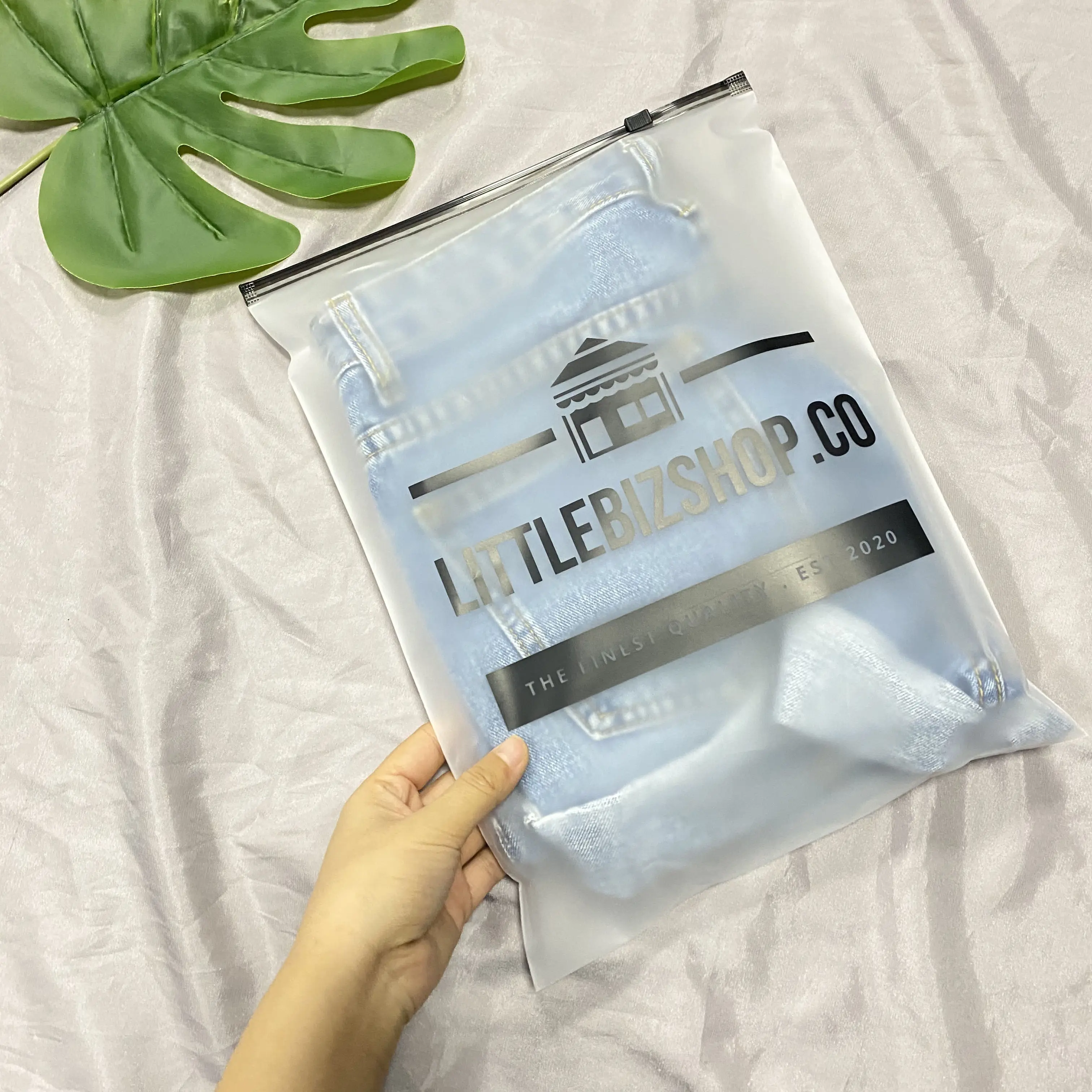 0.2mm Double-Sided Frosted Slider Lock Plastic Packaging Bags 