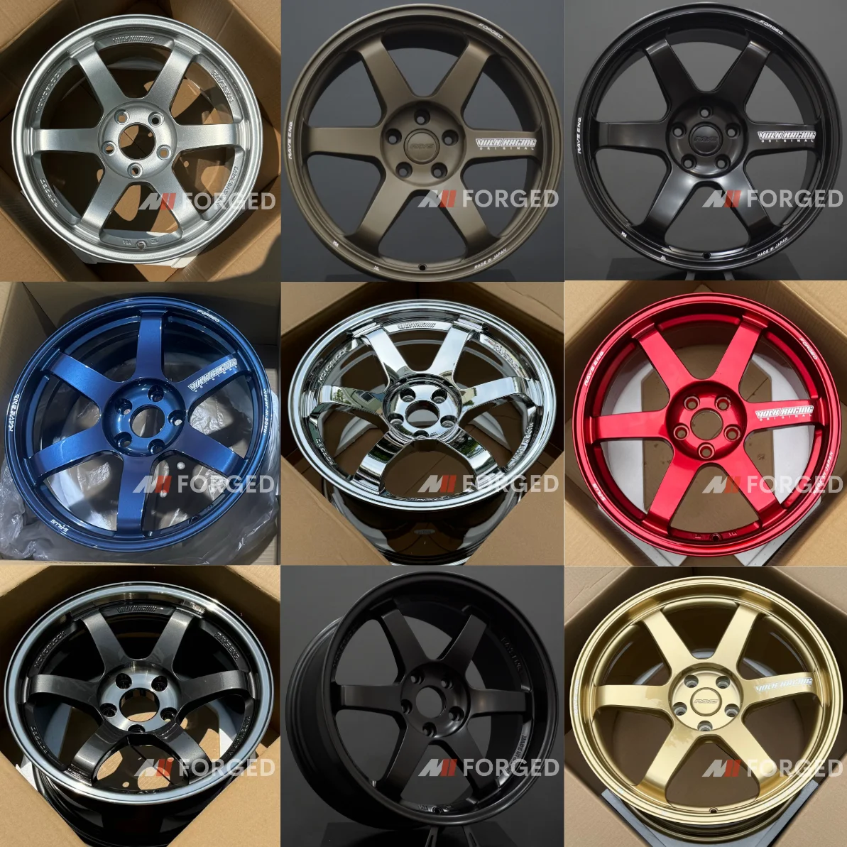 MN Forged Te37 SL Double Pressed Black Rims for BMW E46 M3