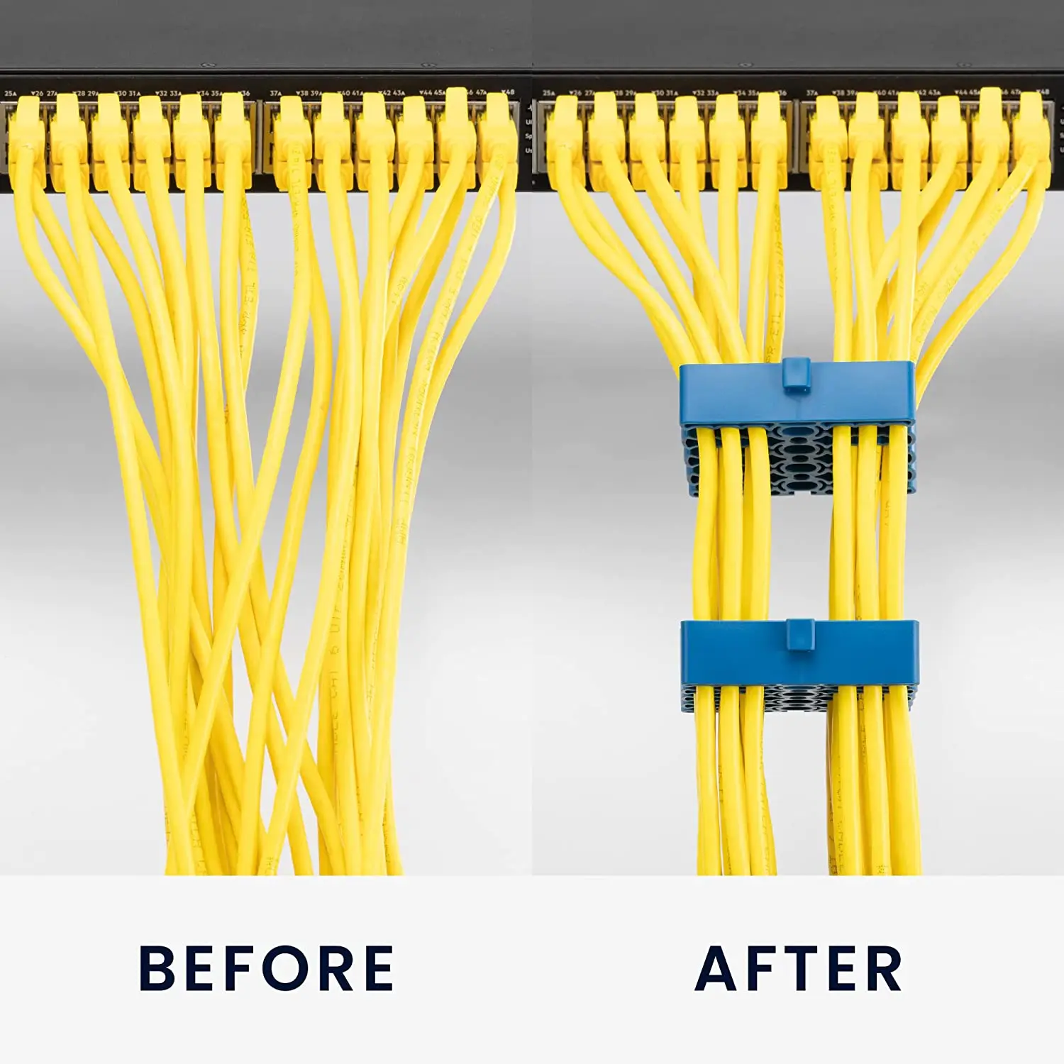Органайзер кабельный гребень для серверных и машинных залов 24 комплект организации сетевого кабеля