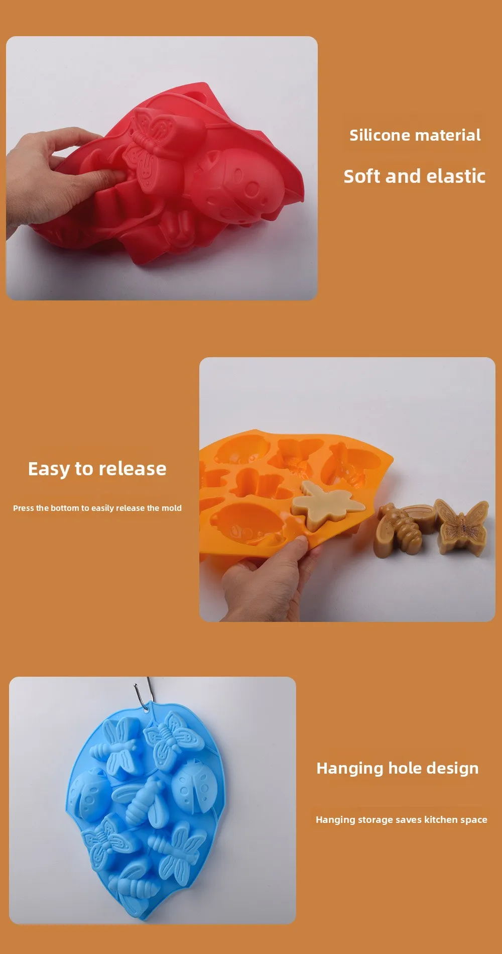 Easy Peel Silicone Insect Honey Peak Butterfly Cake Mold for Pudding Jelly Rice Cake-Cake Tools factory