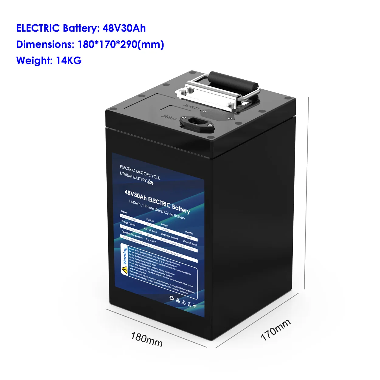 48V 30Ah 1440Wh リチウムイオンバッテリー（48Vバッテリー用