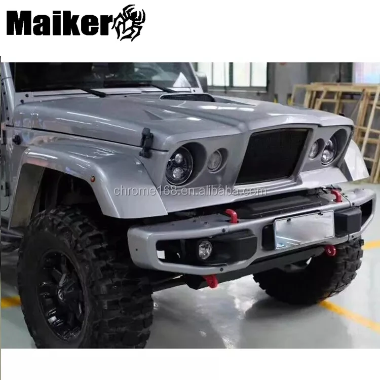 Fiberglass Body Kits For Jeep Wrangler Jk Retro Hood Grille Fender For