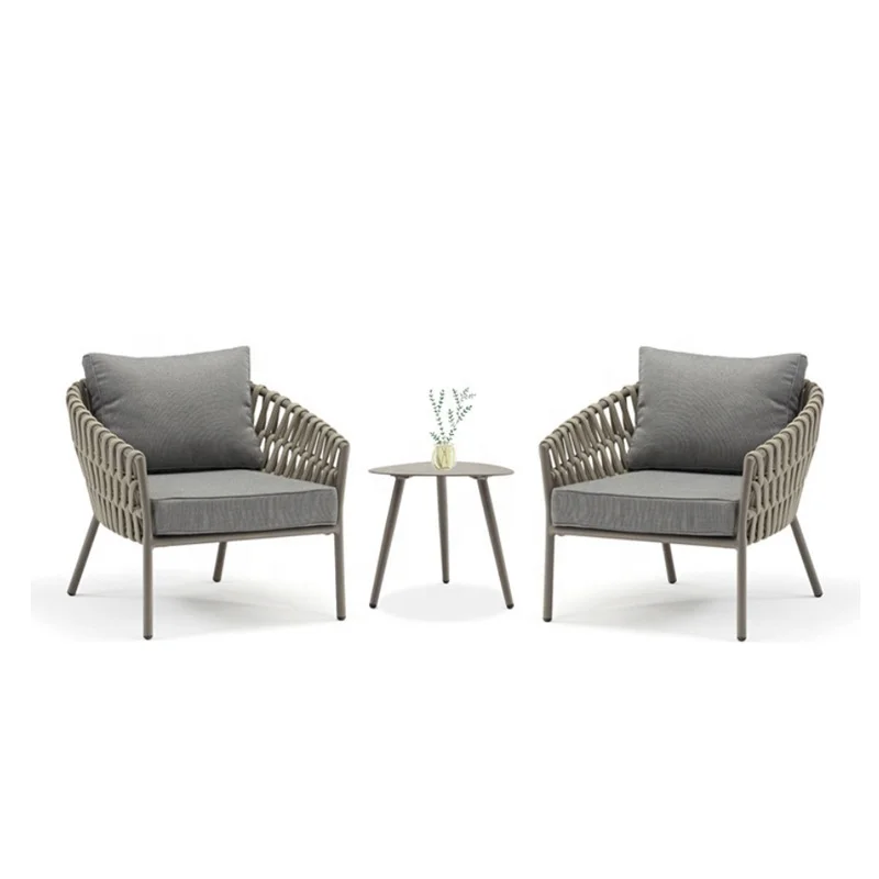 Modern Patio Cafe Outdoor Furniture Metal Set Contemporary Garden Sofa