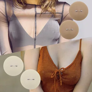 New Design Fashion Women Adhesive Punk Style Matte Silicone Pasties Waterproof Reusable Ultra-thin Sexy Nipple Covers with Ring