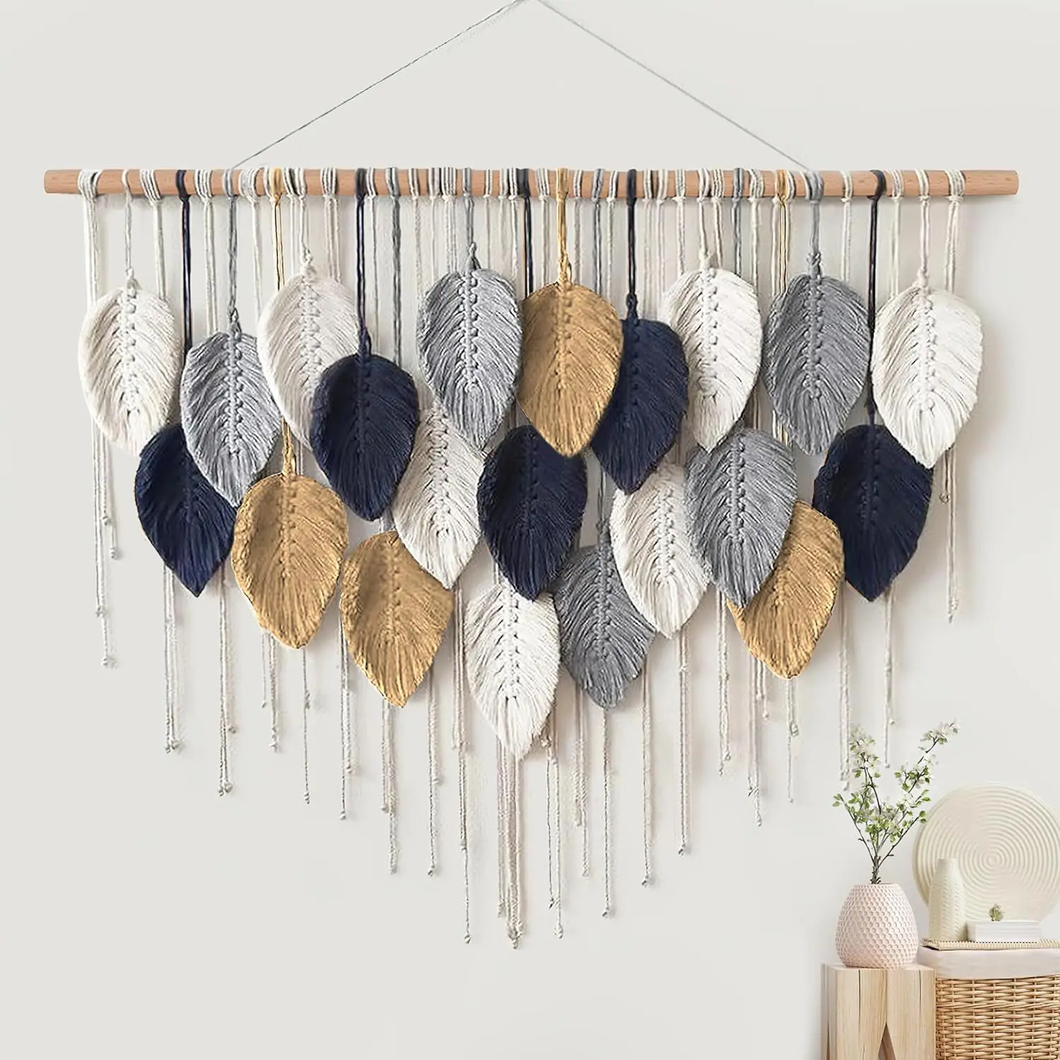 LOMOHOO Lot de 2 petites tentures murales tissées en macramé - Décoration murale belle pour décoration de maison bohème - Décoration d'intérieur - Chambre d'enfant