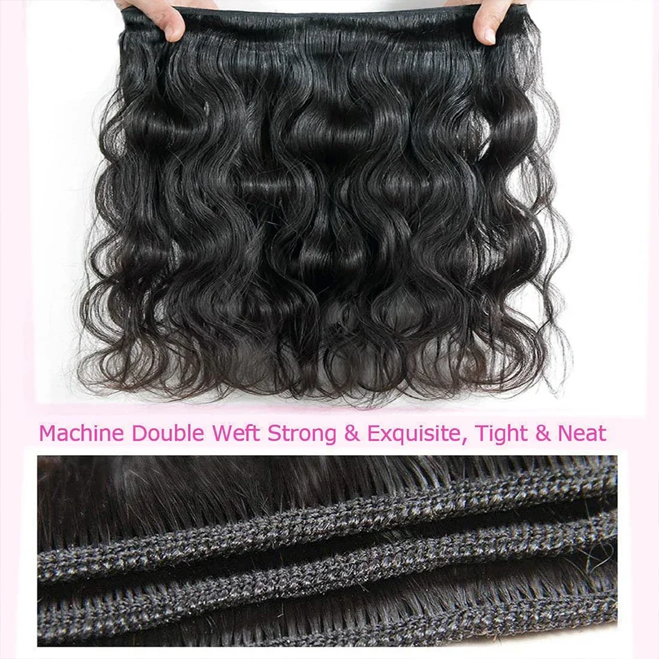 Indische Remy-Body-Wave, 71,1 cm, 76,2 cm, 78,3 cm, unbehandelt, 100 % menschliches Haar, wassergewellte Extensions, 1 3 4 Bündel, Deal für Frauen_voghion.com