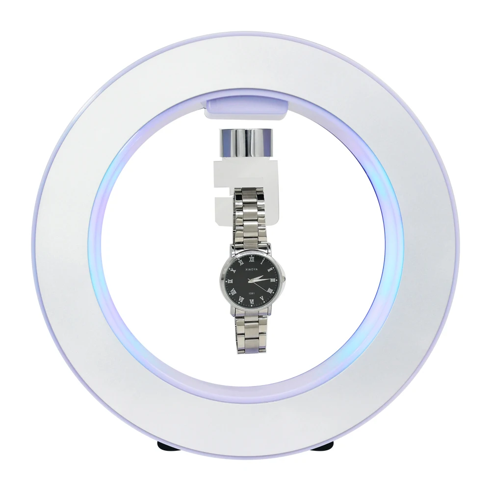 Unique Magnetic Levitating Floating Rotating Display Racks Levitating Watch Stand Display with Led Light