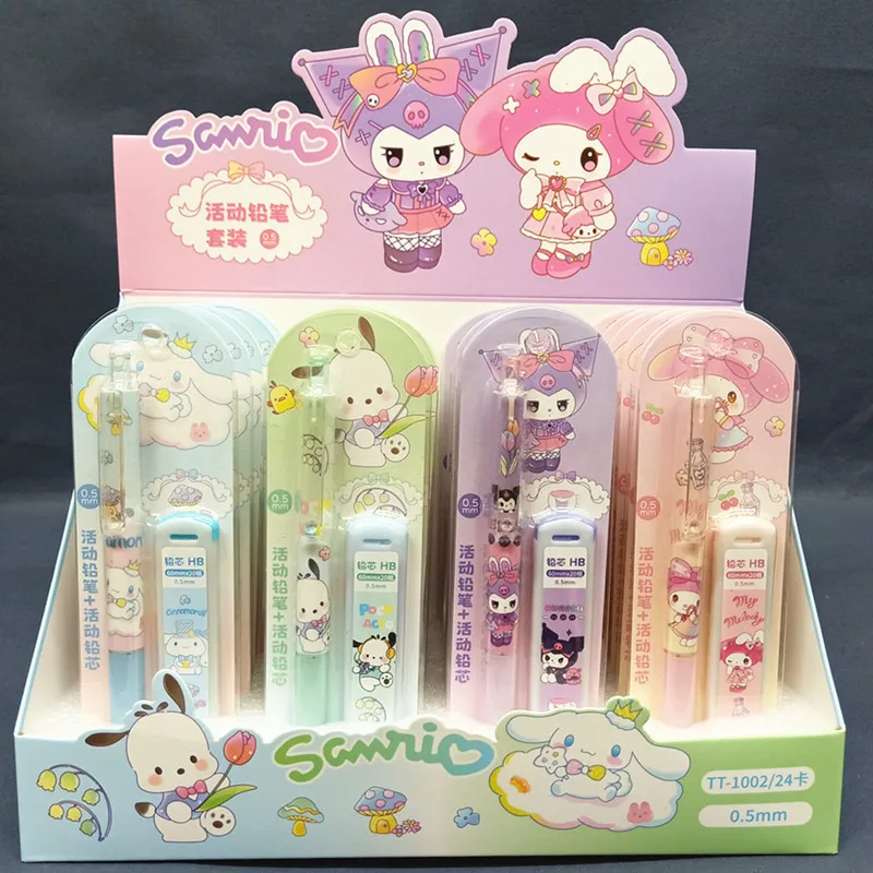 DHF596 2023 Sanrio механические карандаши моя мелодия Kuromi Cinnamoroll 0 5 мм автоматические канцелярские