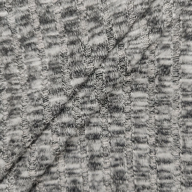 New Style Knit Ribbed Fabric , Customized Colors Stretch Rayon Polyester Brushed Rib Fabric for Sale/ details