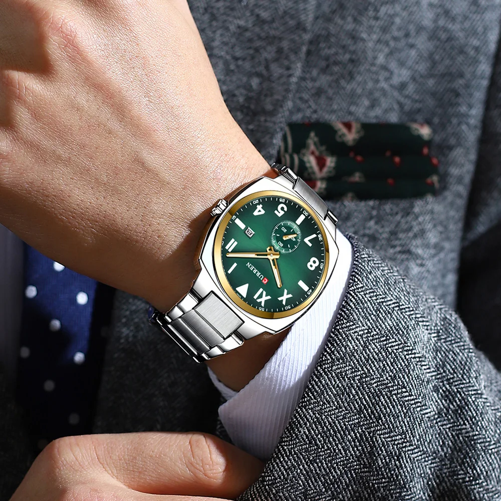 CURREN 8472 Watch for Man Luxury Man Wristwatch 3ATM Waterproof Quartz Watches Luminous Hands with Date Relogio Masculino