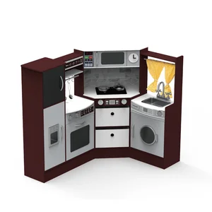 EDULAND Wooden Kitchen & Food Toy Set Pretend Play for Toddlers & Girls Popular Educational Juguetes Mas Populares