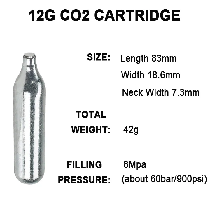 Different size hot sale co2 cartridges