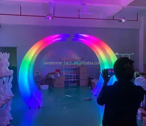 Colorful LED-Lit Plastic Arch Lights Festive Christmas New Year & Halloween Landscape Decorations Rainbow Celebrations Arches