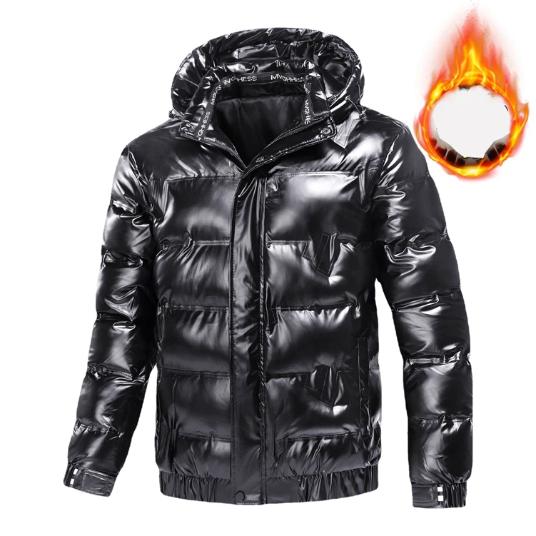 Shiny Puffer Jackets With Hooded 