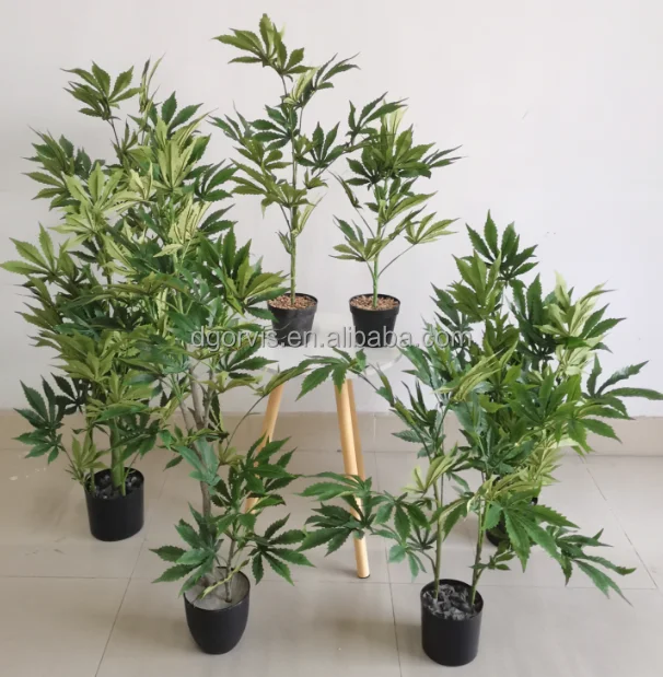 100cm knstliche Cannabis pflanze fr Wohnkultur Inklusive Topf