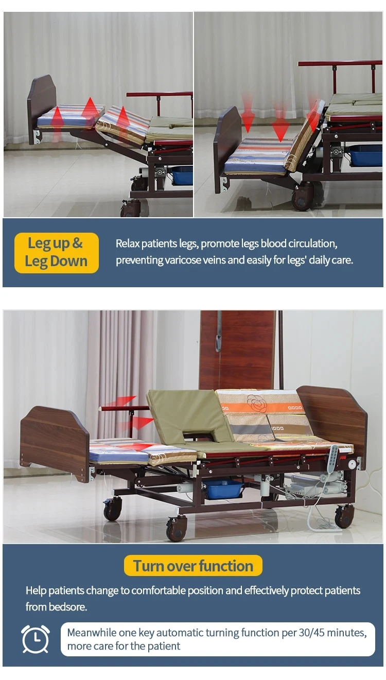 Good Price Electric Home Care Bed With Toilet Electric Nursing Bed