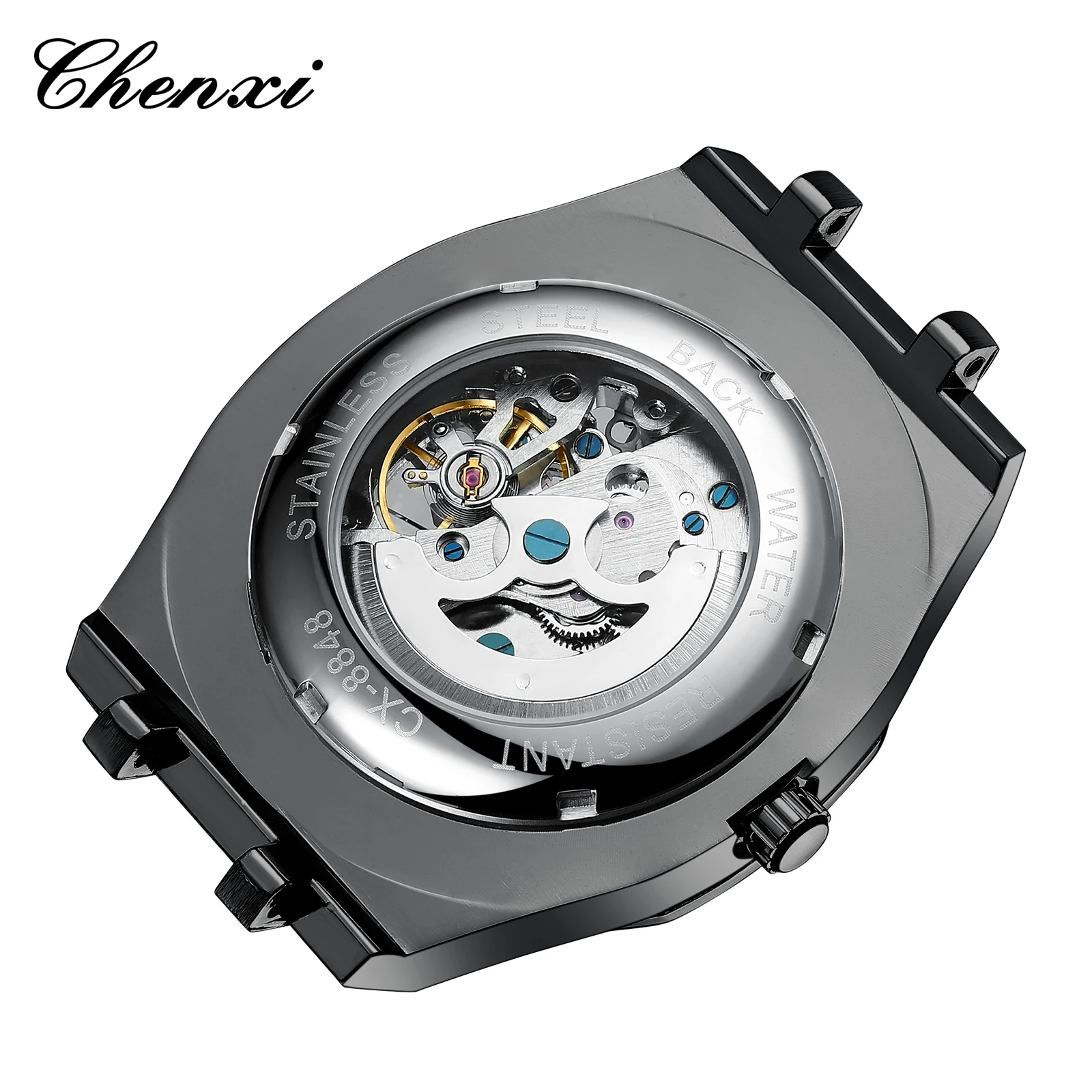 CHENXI 8848 Skeleton Men's Mechanical Watch - Waterproof Stainless