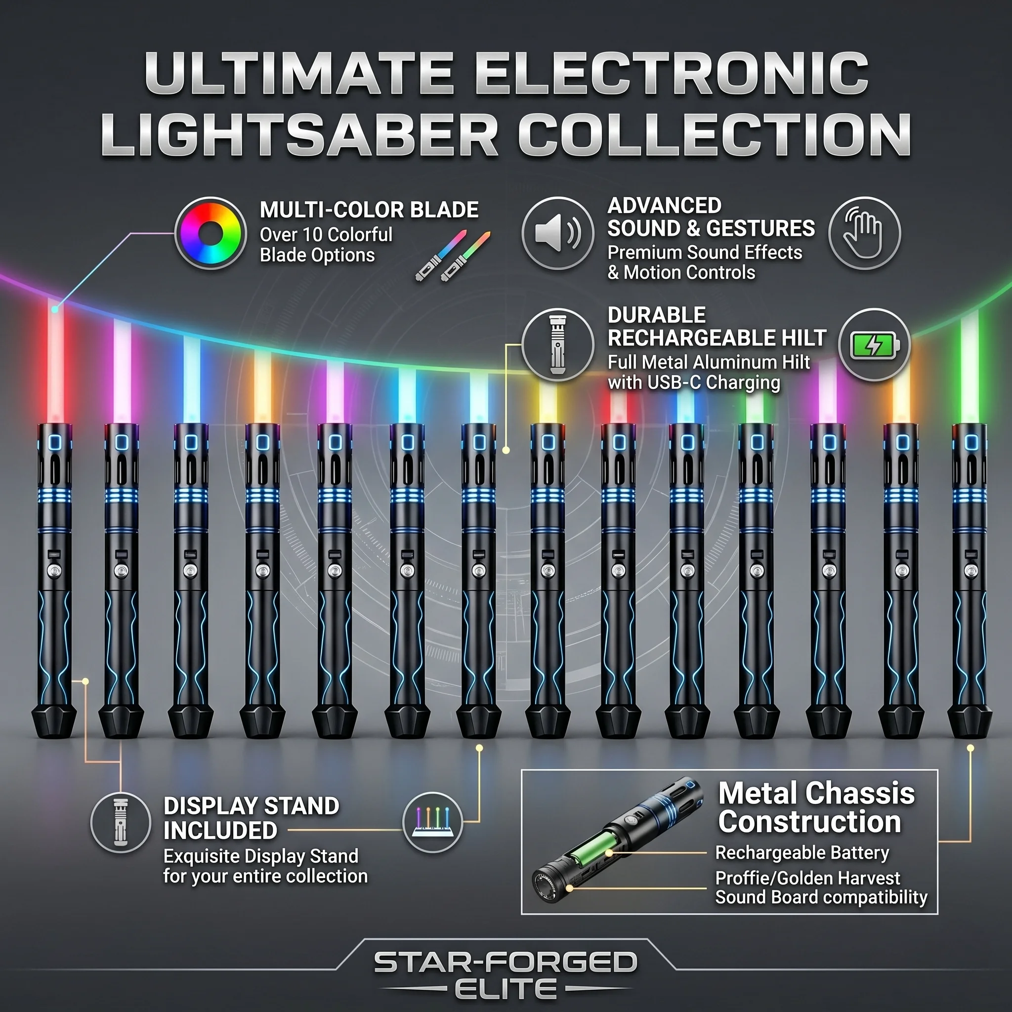 LGT SABERS Exclusive Design Medieval Viking Sword with LED Lights