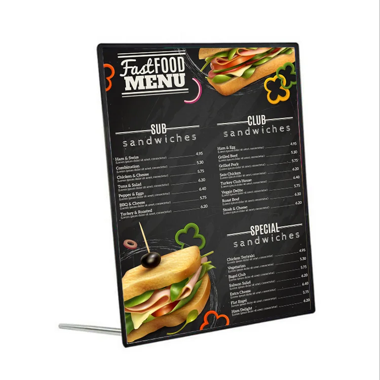 Advertising Poster Stand LED Lighting Frame Mounting Ultra Slim Light Box Poster Easy Change Lighting Display