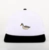 White with black brim