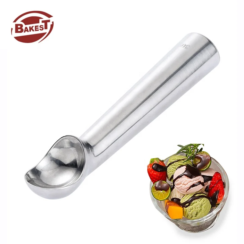 New Product Metal Aluminum Alloy Ice Cream Scoop Profession Heavy Black/Silver Ball Heated Spoon Warming Hot Scoop Stick