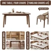 12m dining table + 4 wingback chairs