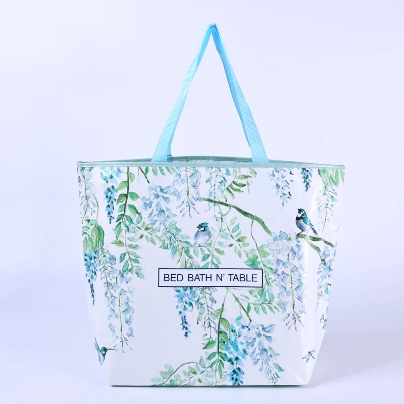 Custom Logo Reusable RPET Laminated Waterproof Shopping Tote Bag Factory Outlet Color Printing