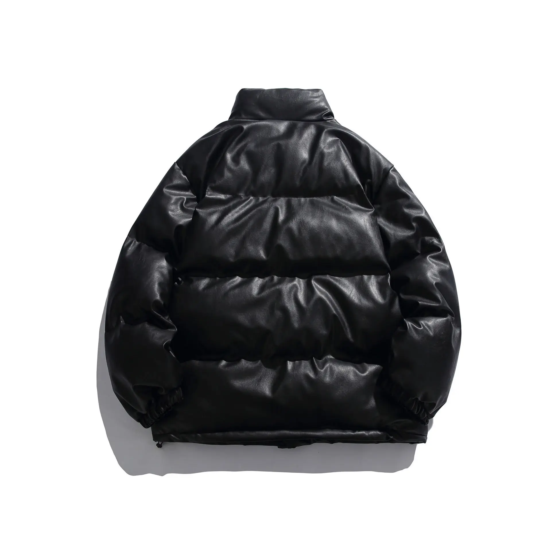 2024 Winters Leather Jacket Bubble Coat Men Black Bomber