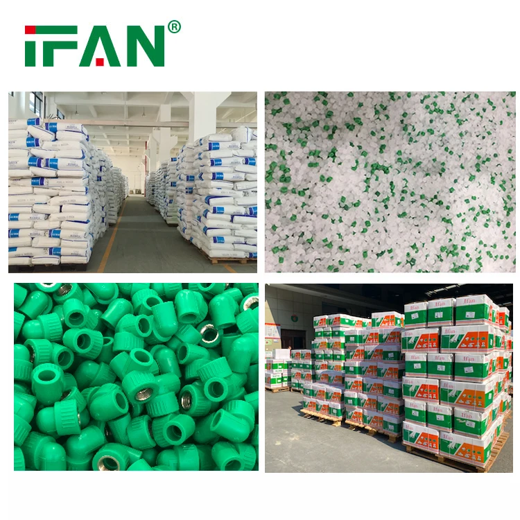 IFAN Green Color PPR Pipe Fittings 1/2"  PPR Elbow 32- 110mm PPR Fittings Elbow