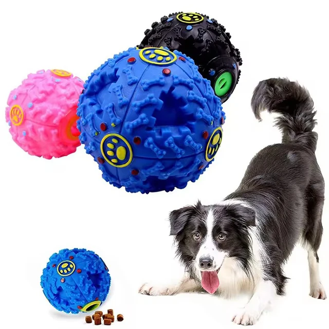 Amaz Best-selling Dog Squeaky Ball Toy Leak Food Interactive Dog Treat Toy