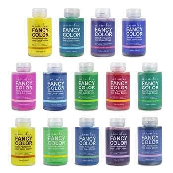 Wholesale Price 14 colors Free Semi-Permanent Hair Color Dye 100ml No ammonia no peroxide fancy Hair color hair dye