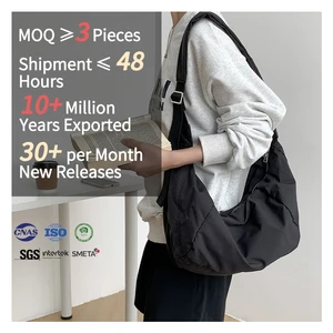New Products Large Capacity Casual Neutral Nylon Messenger Bag Fashion Plain Crossbody Bag Simple Women's Shoulder Bag