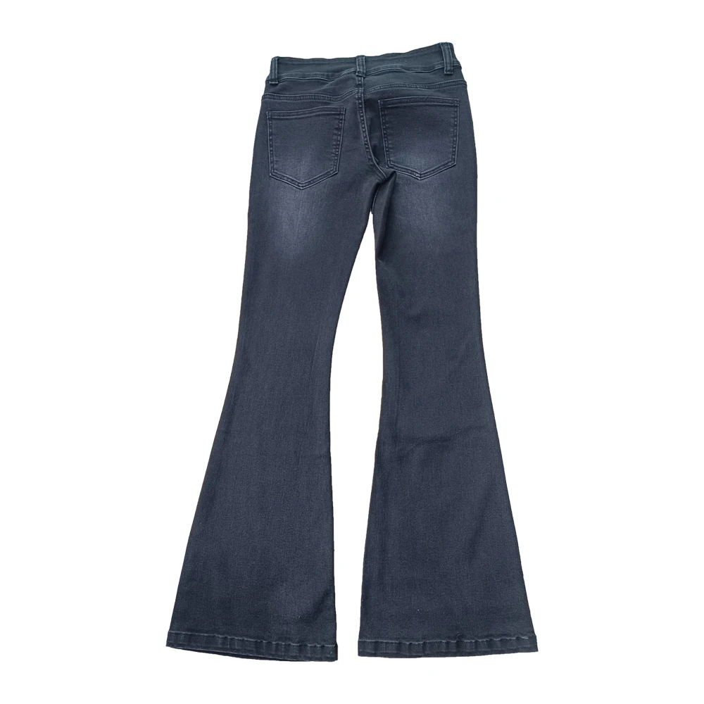 Contrast Stitching Slightly Flared Stretchy Cowgirl Bootcut Jeans Low Rise Jeans Vintage Plaid Custom Women High Waist Wear