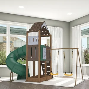 High Quality Weather Resistant Swing Slide Set for Backyard School Made Metal Tube Plastic Slide for Home Playhouse Trampoline