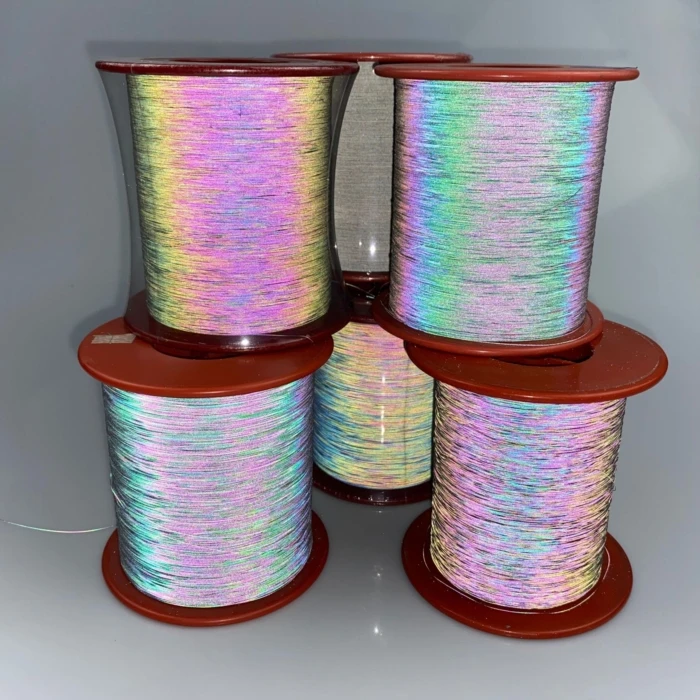 rainbow reflective yarn/reflective sewing thread/reflective fabric strips