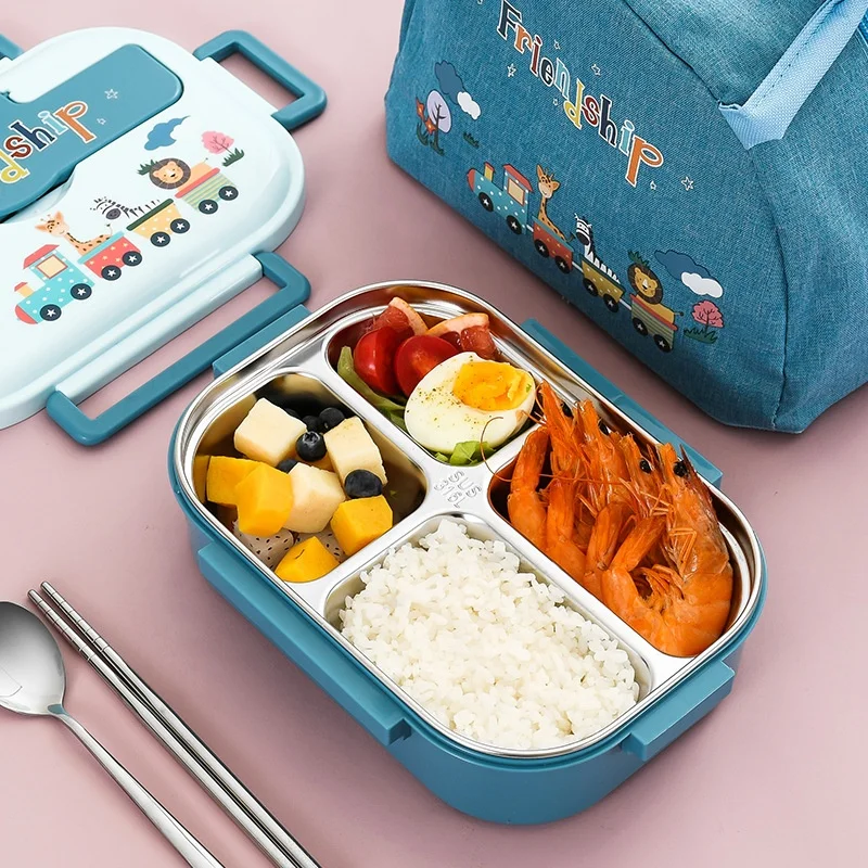 Новинка 2022 термальный школьный Ланч-бокс из Нержавеющей Стали tiffin bento для детей с сумкой