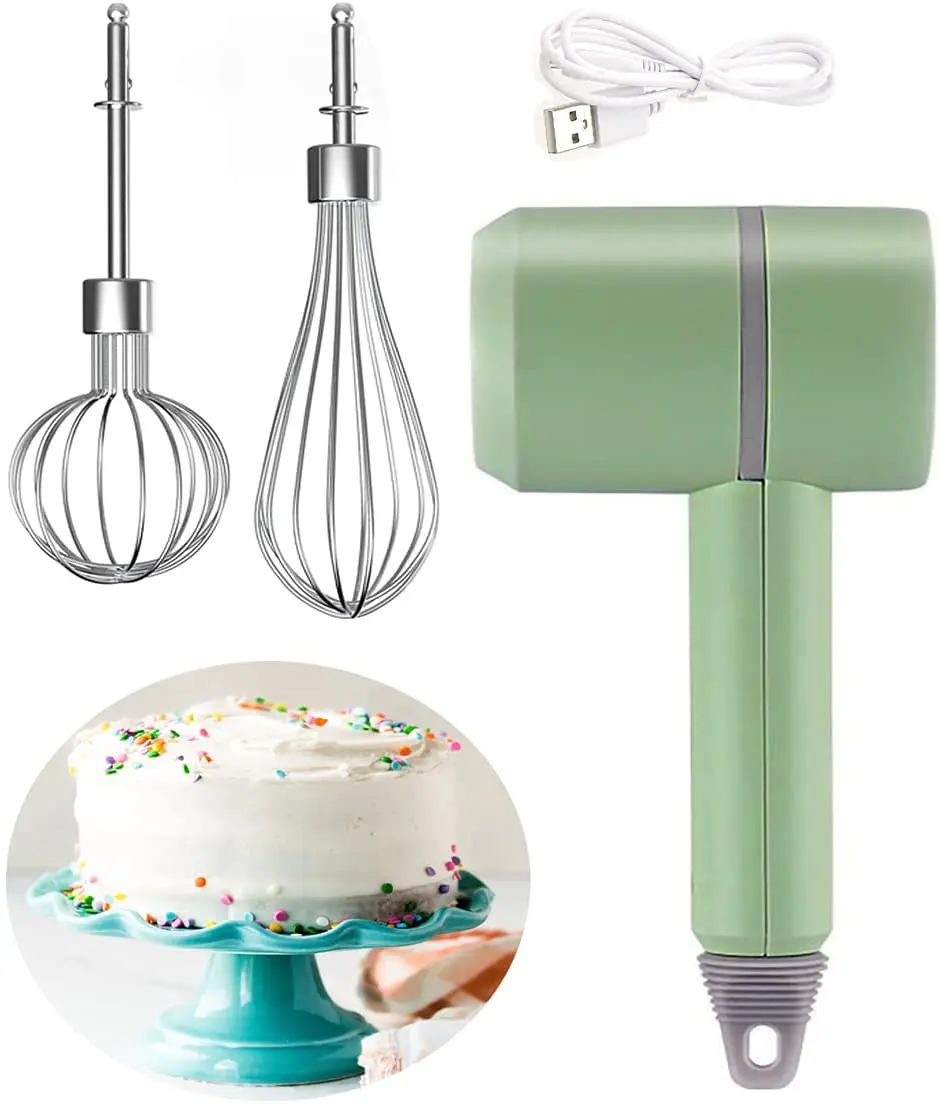 Wireless Electric Hand Mixer, 3-Speed USB Rechargeable Hand Blender for  Baby Food, Portable Electric Whisk Cordless Mini Handheld Mixer for Egg  Beater, Cake, Baking & Cooking 