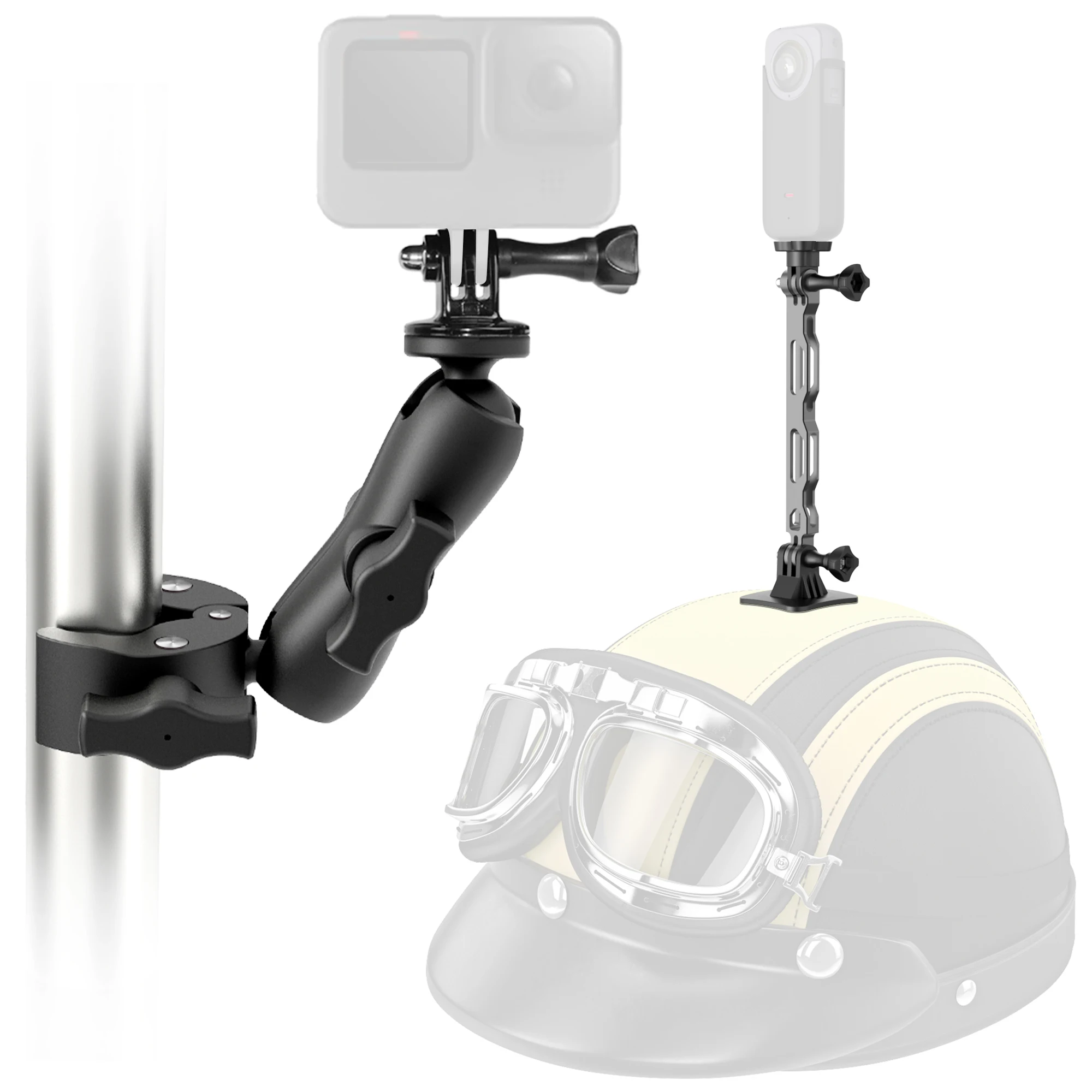 Helmet Extension Arm Motorbike Handlebar Stand Mounts Invisible