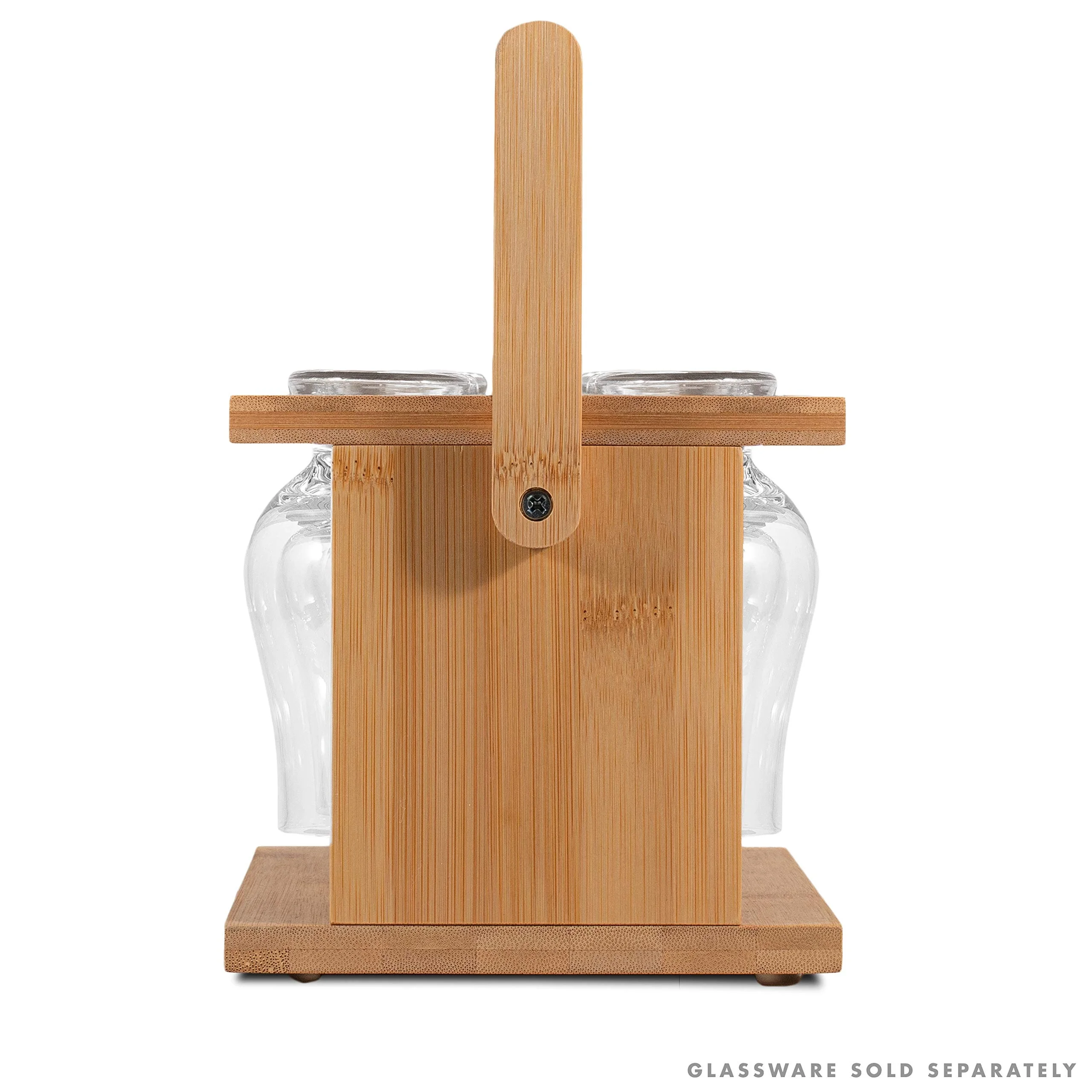 Drying Rack for Whisky Tasting Glassware with 6 Tasting Glasses Bamboo Whiskey Glass Holder Cutlery Storage Rack Wine Hanging