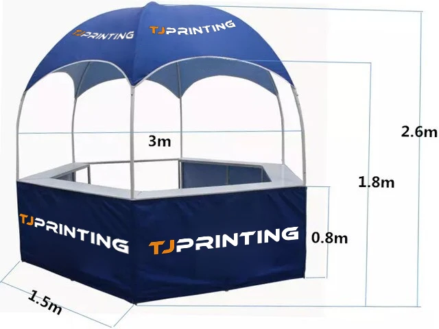 Custom Printed Advertising Booth Stand Promotion Dome Tent Kiosk With Counters for Sales