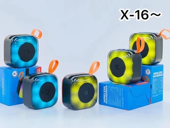 X-16ワイヤレスポータブルミニBTスピーカーベースRGBLEDカラフル