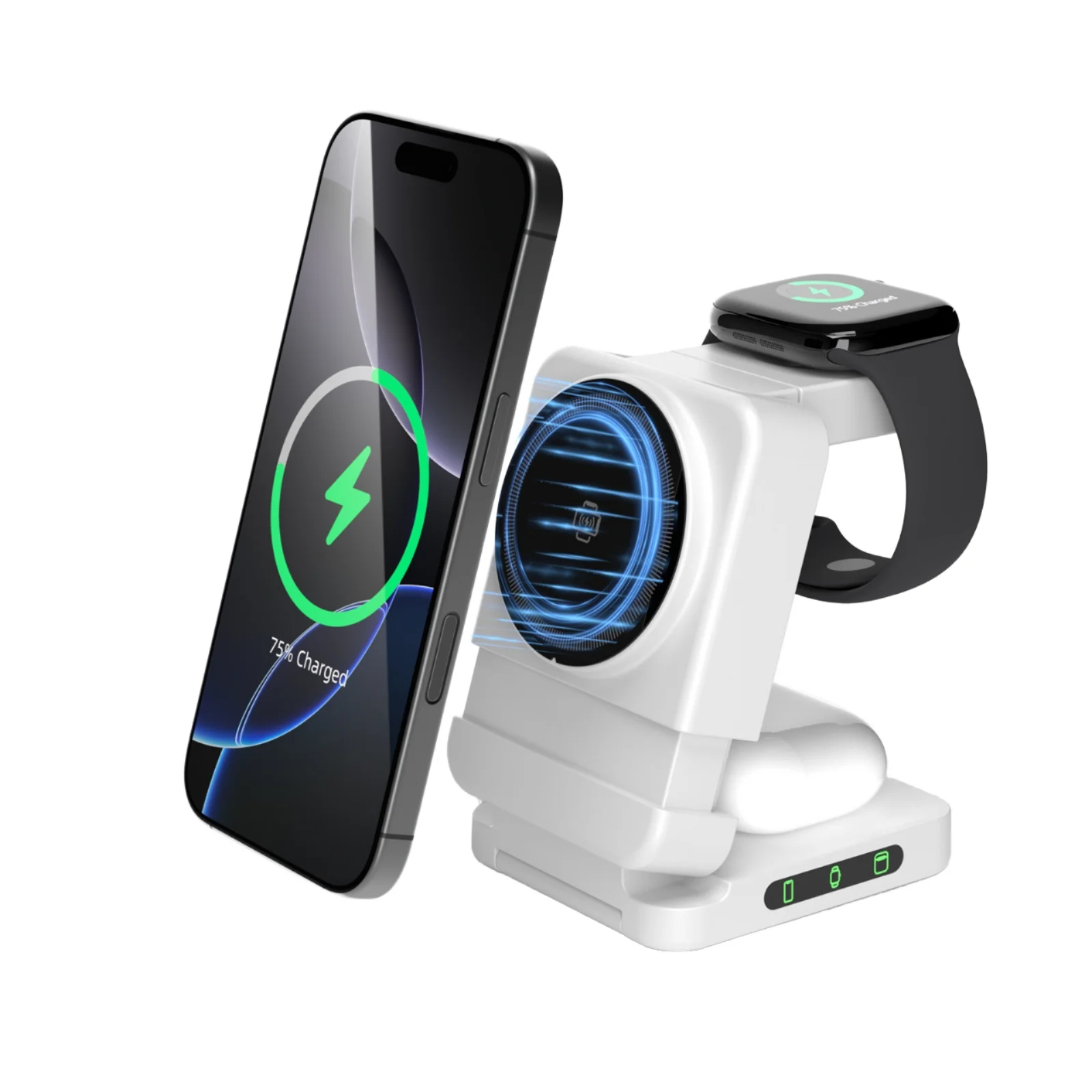 New Arrival 2025 Adjustable Hidden Base Magnetic Folding 3 in 1 Wireless Charging for Apple Watch for Samsung Watch Charger Mini