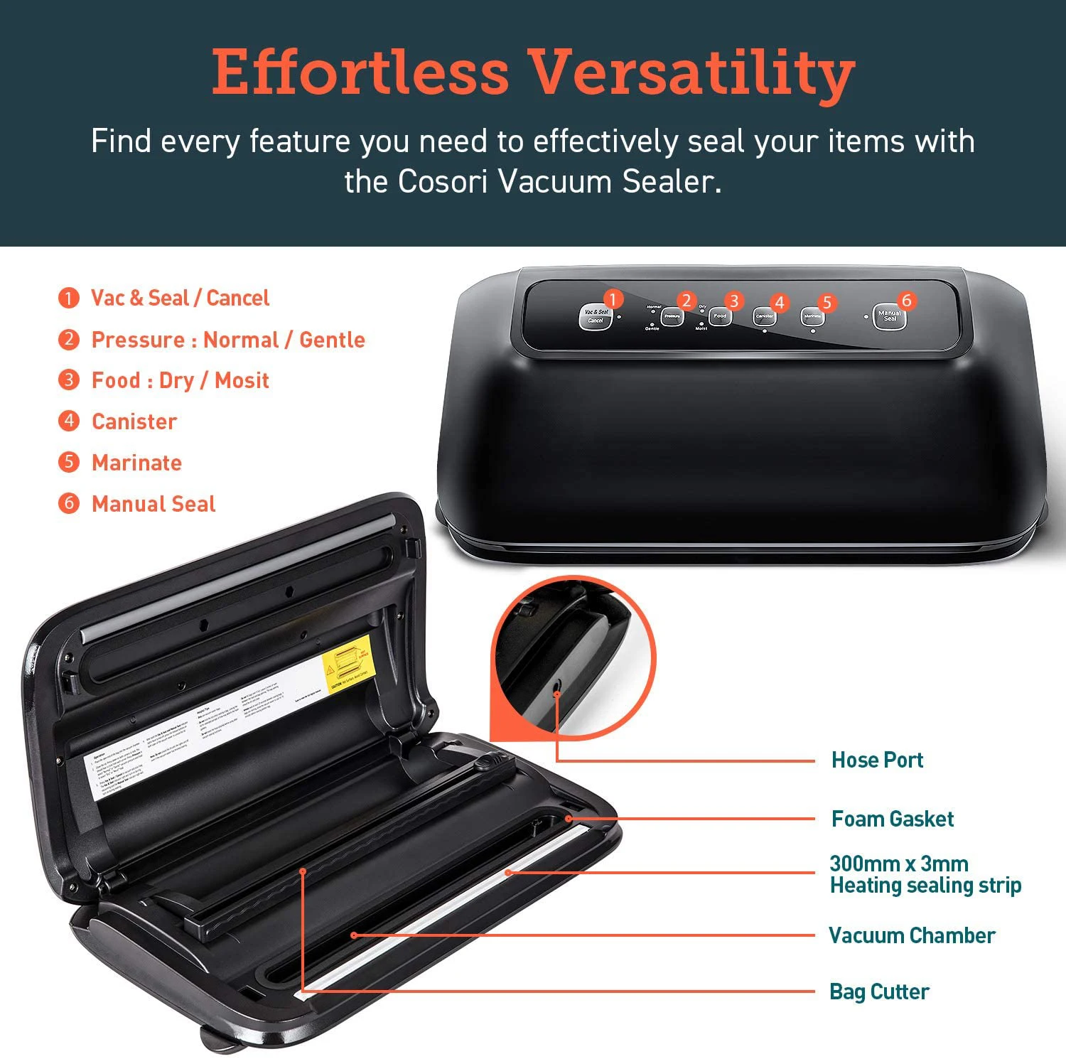 cosori vacuum sealer food saver machine