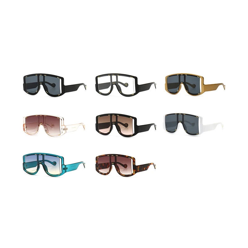 BLONGU 2023 Custom Big Summer Shades Sunglasses Fashion Women Oversized Shades Sunglasses with Candy Color Lens