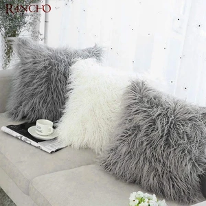 Hot Sell Decorative Luxury Series Plush Throw Pillow Case Mongolian Faux Fur Sofa Cushion Cover
