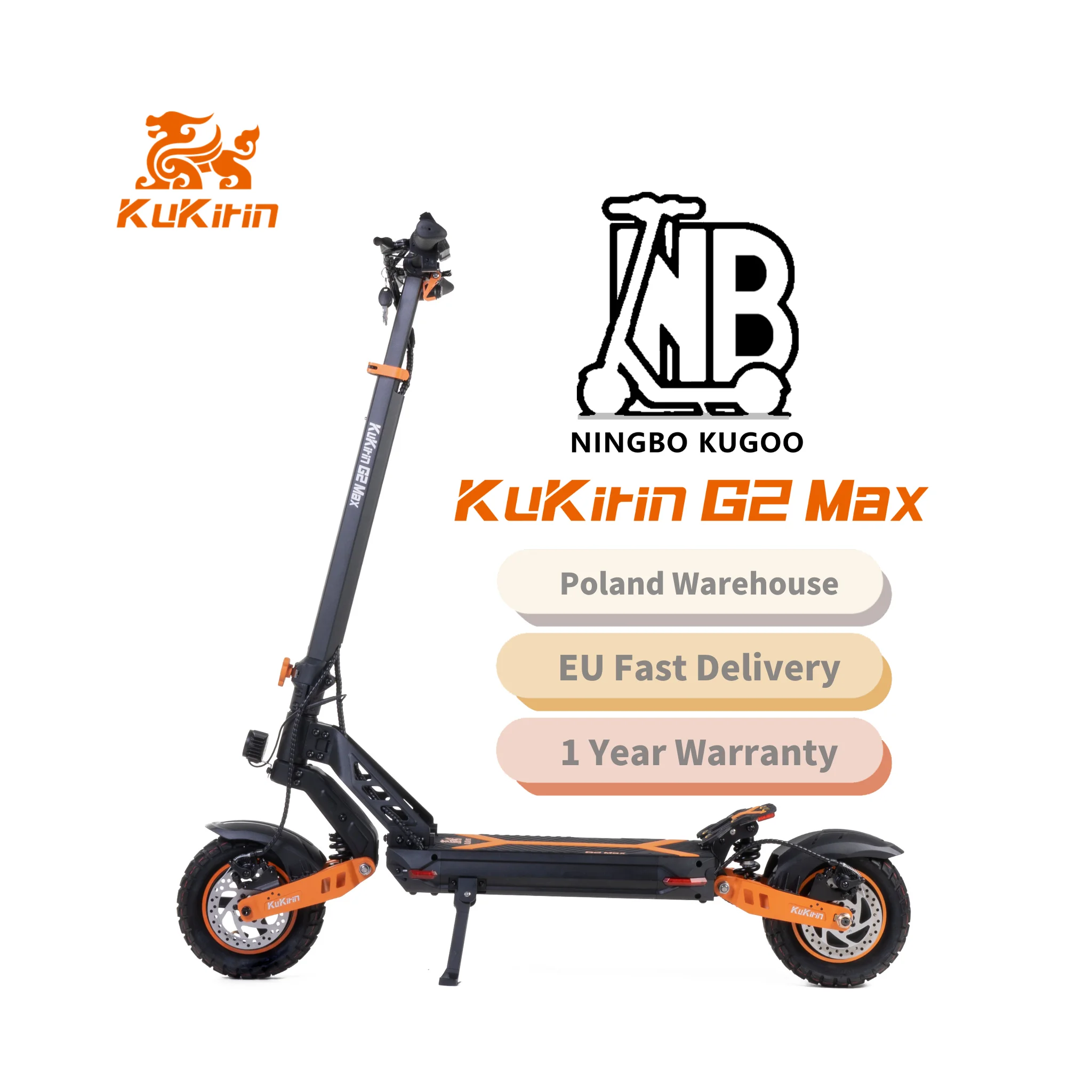 Kukirin G2 Max 1000watt Electric Scooter - Fat Tire & Foldable