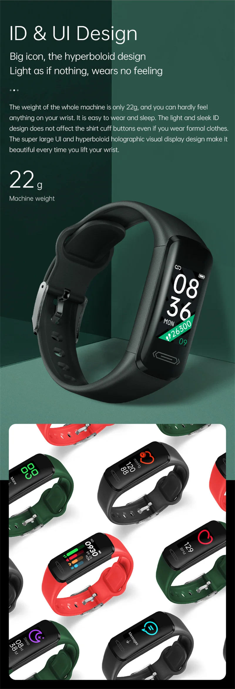 Cheap V101 Body Temperature Smart Bracelets With Heart Rate Health